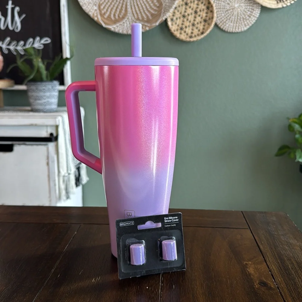 BruMate 40oz Era in the Limited Edition Cotton Candy with straw covers! New! - Picture 2 of 6